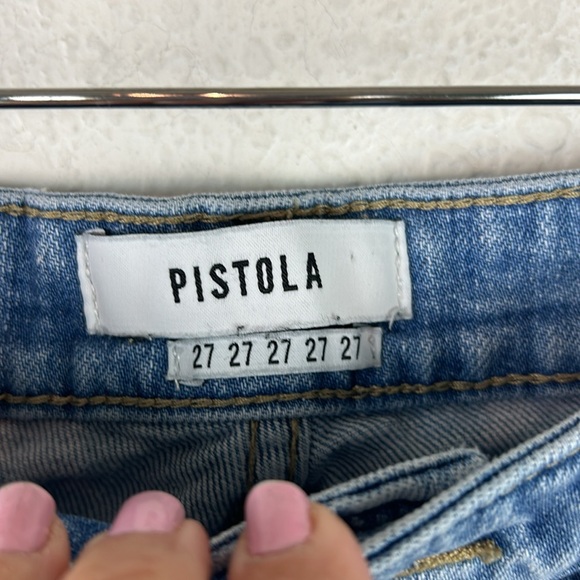 PISTOLA High-Rise Straight Crop Distressed 27 - Picture 4 of 9